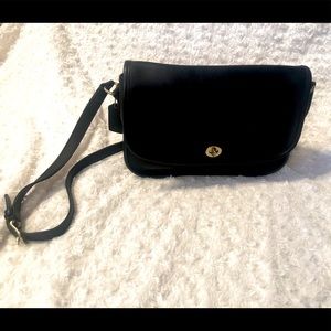 Black Leather Coach Crossbody